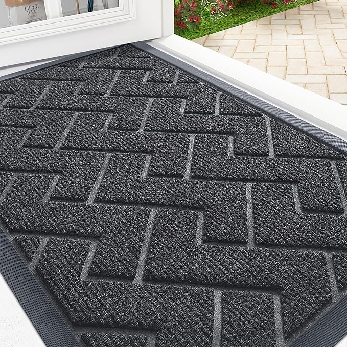 OLANLY Front Door Mat Indoor Outdoor Entrance, Waterproof All-Season, by OLANLY
