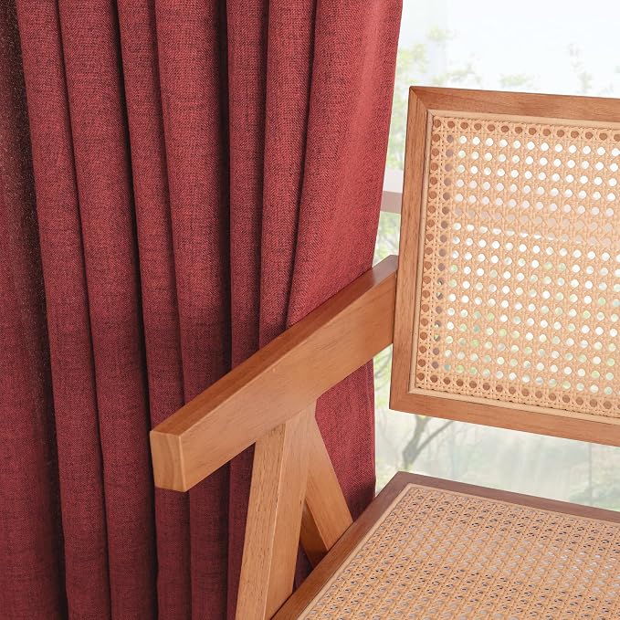 YoungsTex Red Linen Curtains 80 Inch Length - Image 7