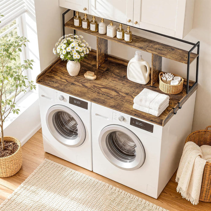 PEGZONE Washer Dryer Countertop Water Resistant Adjustable Hooks Brown