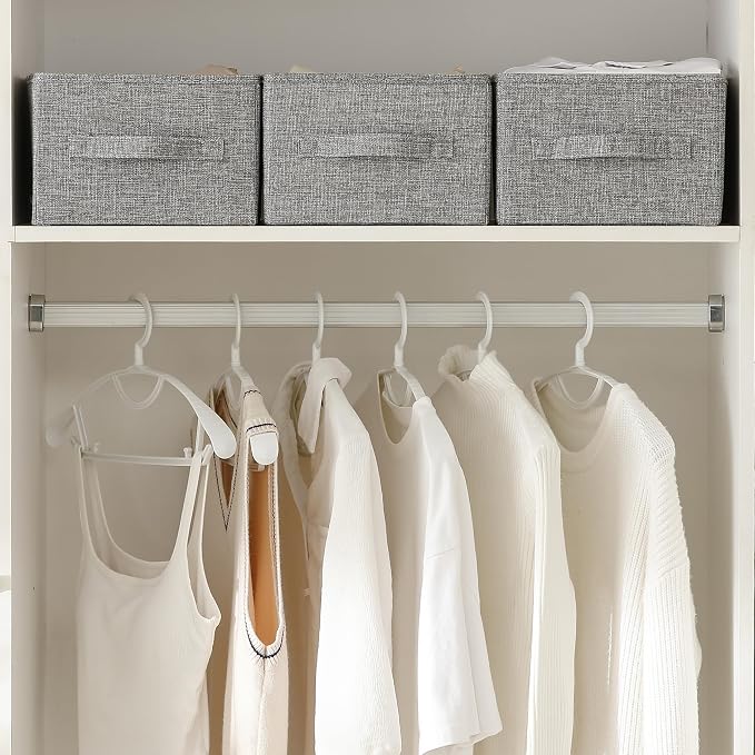 Linen Folding Storage Bins, 3 Pack Large Storage Baskets, Clothing Storage Bins - Image 8