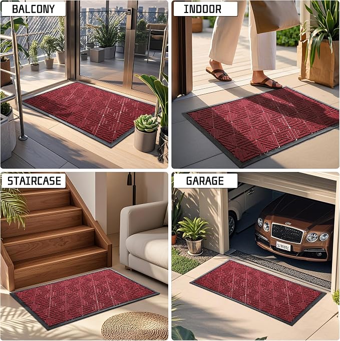 Yimobra Large Door Mat 47x32, All-Weather Waterproof Non-Slip Welcome Matt - Image 8