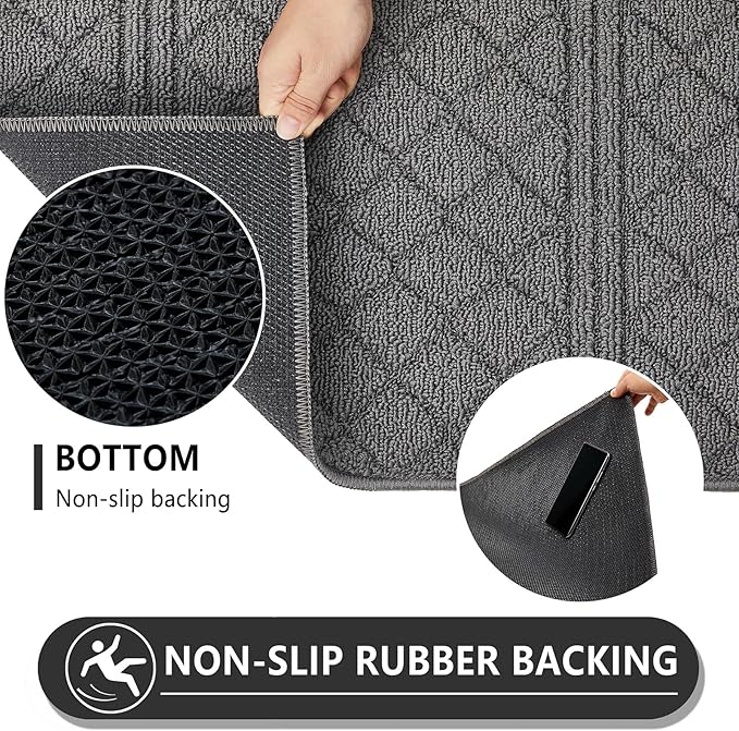 REFETONE Indoor Doormat, Front Back Door Mat 32"x40" Absorbent Rubber Backing - Image 3
