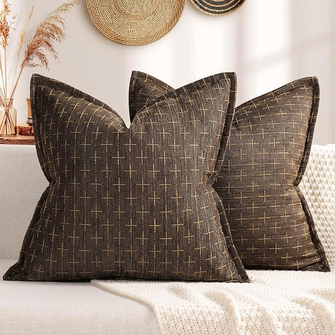 ZWJD Pillow Covers 18x18 Set of 2 Soft Polyester Textured Pillow Covers by ZWJD