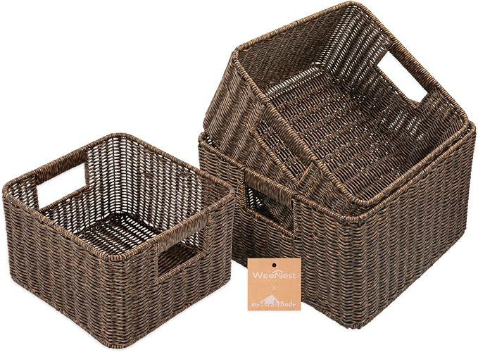 myHomeBody Wicker Storage Basket, Storage Cubes, Woven Baskets by myHomeBody