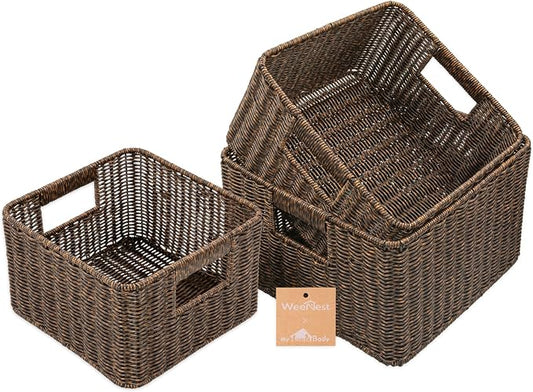 myHomeBody Wicker Storage Basket, Storage Cubes, Woven Baskets by myHomeBody