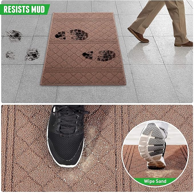 REFETONE Indoor Doormat, Front Back Door Mat 20"x32" Absorbent Rubber Backing - Image 3