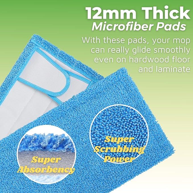 Reusable Mop Pad for Swiffer Sweeper Mop, 12.5'' Microfiber Mop Pad Refill - Image 4