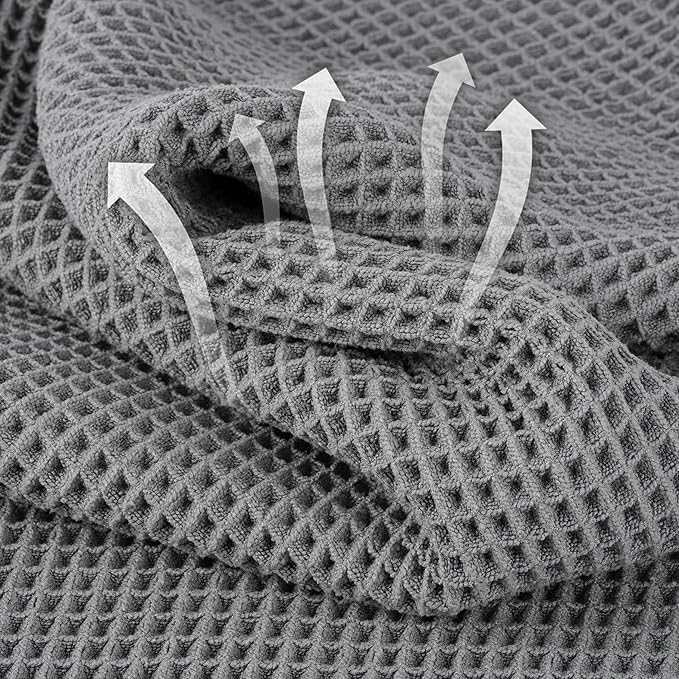 Microfiber Waffle Face Towels, 2 Pieces, Fast Drying, Lint Free - Image 2