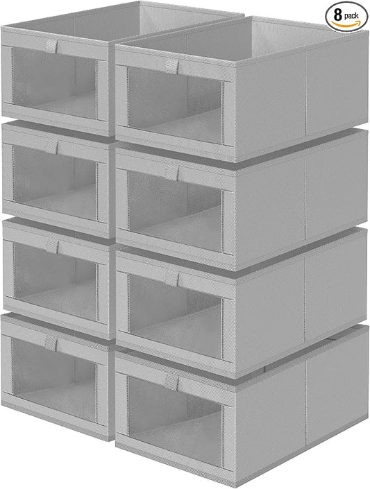 Criusia 8 Pack Linen Closet Organizers and Storage, Large Linen Closet Baskets by Criusia