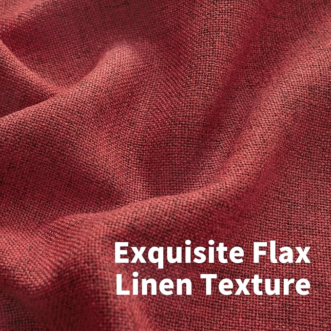 YoungsTex Red Linen Curtains 48 Inch Length - Image 4
