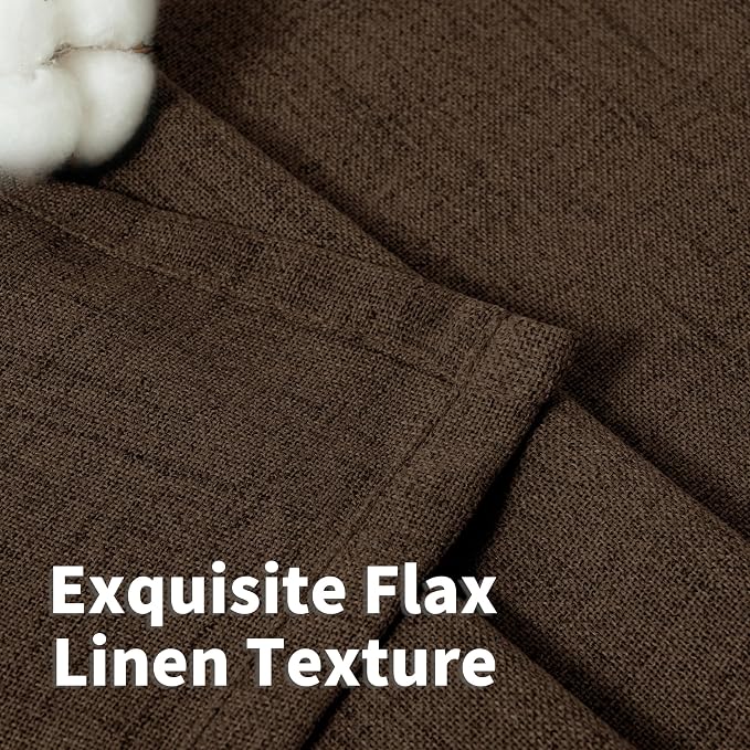 YoungsTex Brown Linen Curtains 80 Inch Length - Image 4