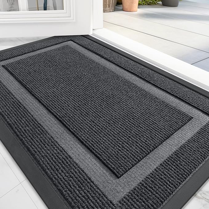 OLANLY Front Door Mat Indoor Outdoor Entrance, Waterproof All-Season, by OLANLY