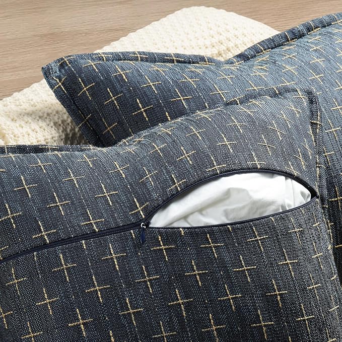 ZWJD Pillow Covers 26x26 Set of 2 Soft Polyester Textured Pillow Covers - Image 3