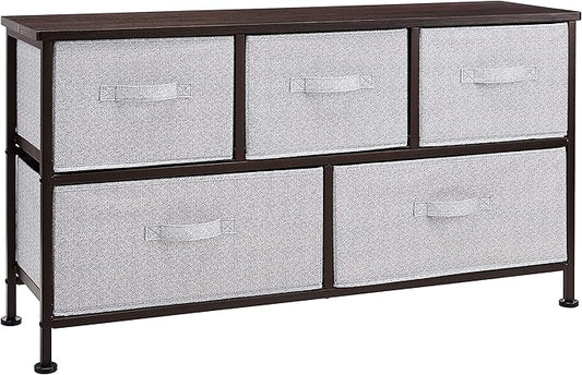 Amazon Basics Extra Wide Fabric 5-Drawer Storage Organizer Unit by AmazonBasics