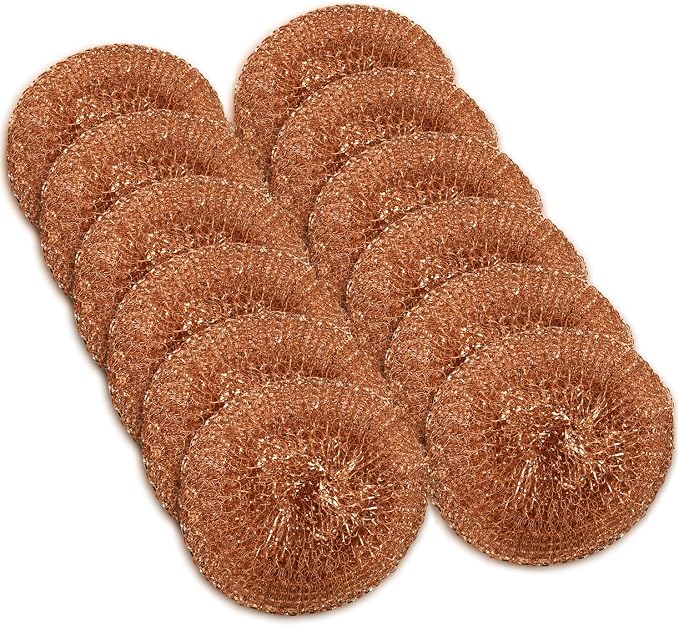 12 Pack Copper Coated Scourers by SCRUBIT – Scrubber Pad Used by SCRUBIT