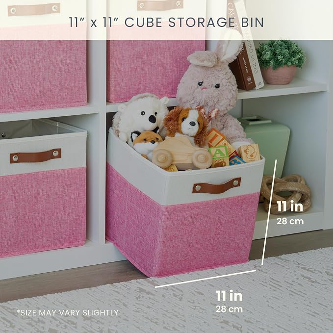 OrganiHaus 11x11 Fabric Cubes Storage Bins Set of 4, Foldable Collapsible - Image 2