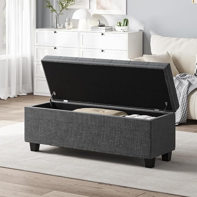 Maupvit Ottoman with Storage, Ottoman Bench with Lift Top, Upholstered Storage - Image 3