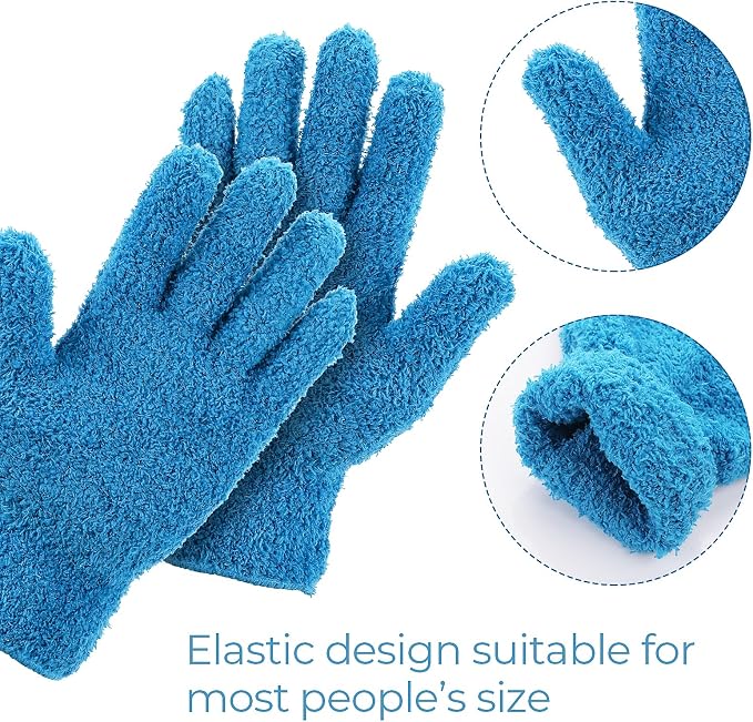 2 Pairs Microfiber Gloves Household Cleaning Glove Plant Dusting Glove Washable - Image 3
