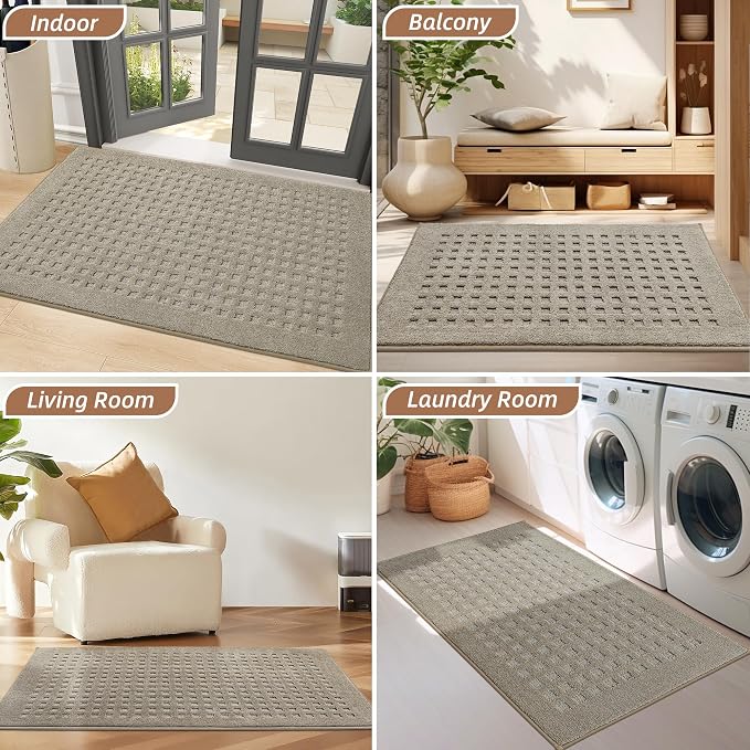 BEQHAUSE Waffle Door Mats Indoor 32"x48", Dog Mat - Image 8