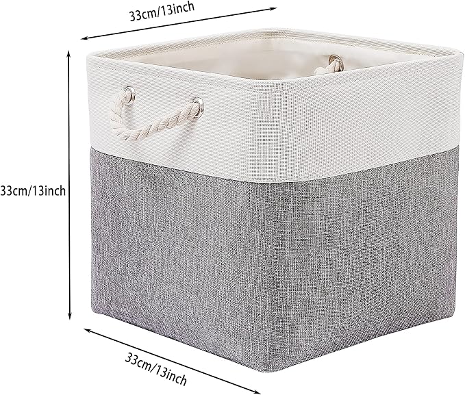 13 x 13 Inch Cube Storage Bins, 4 Pack Large Collapsible Fabric Storage Bin - Image 4