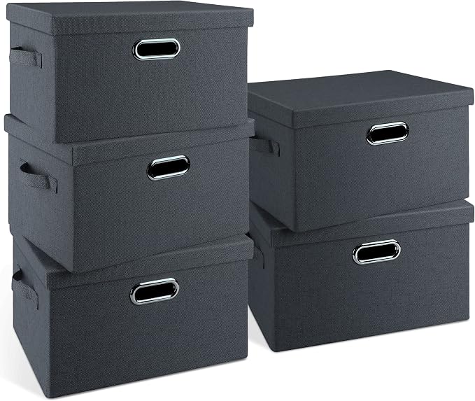 Medium 15" 21 Quart Collapsible Stackable Storage Bins by GraciadecoStorage