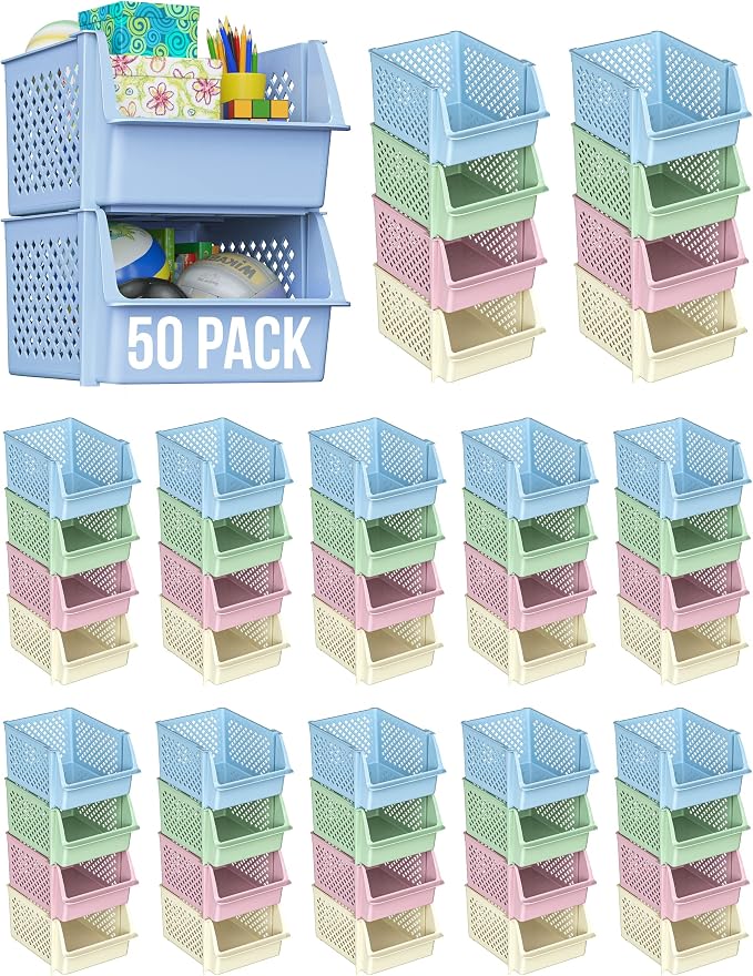 Skywin Plastic Stackable Storage Bins by Skywin