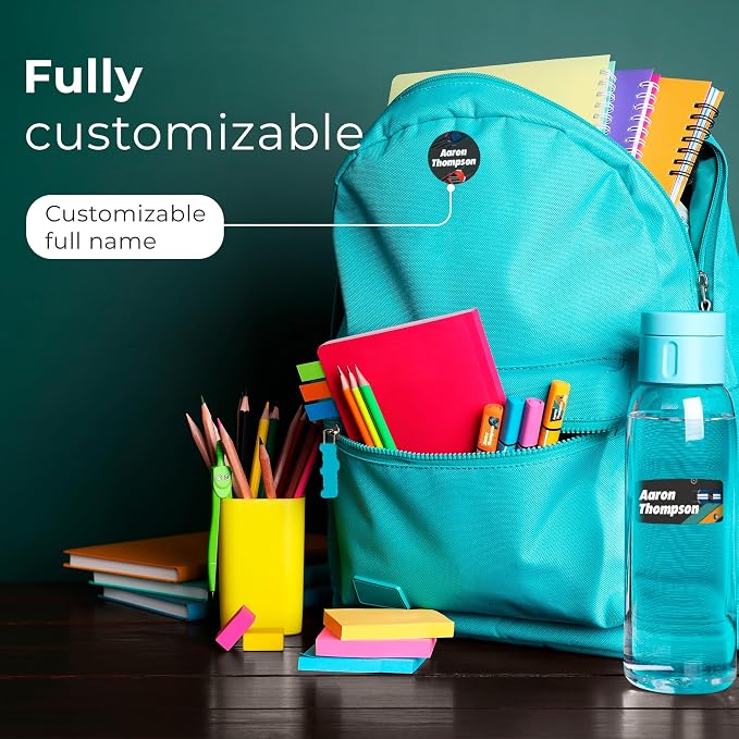 Personalized Name Tag Stickers for Kids | Car Waterproof Labels for School - Image 3