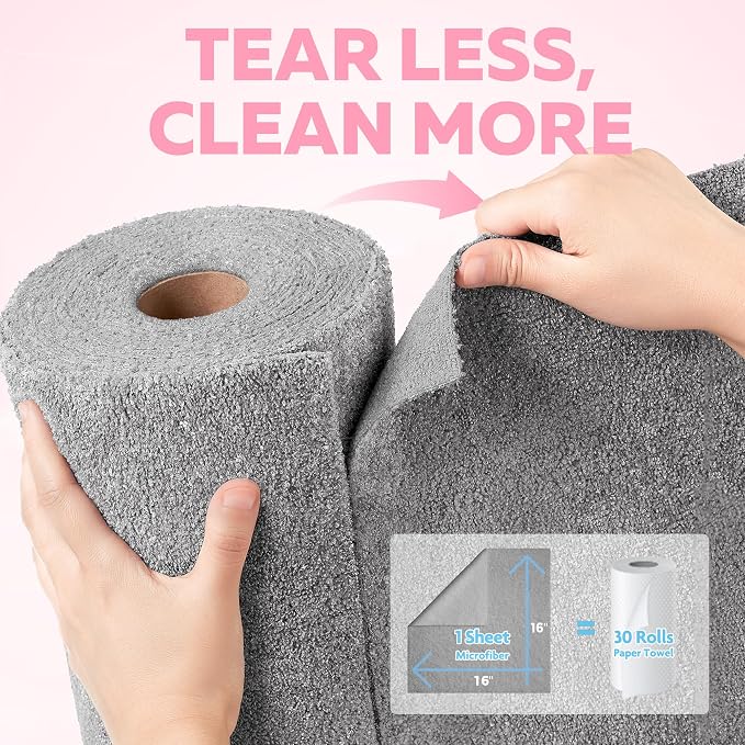 Fantasticlean XL Tear-Away Microfiber Cleaning Cloth Roll, Thick & Large - Image 2