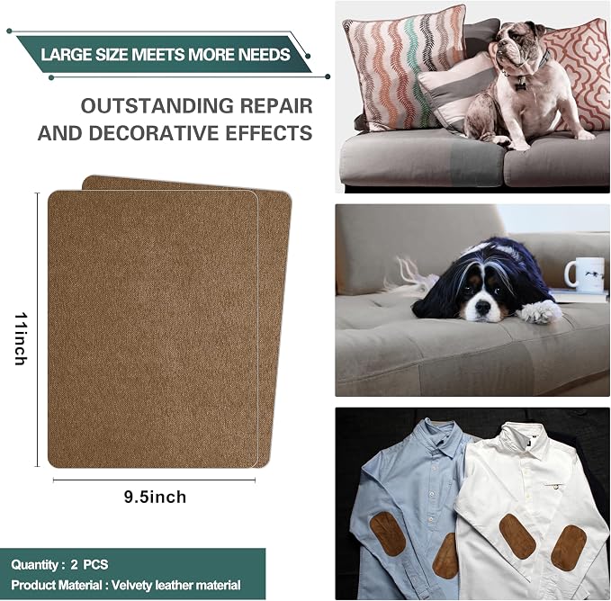 Azobur Couch Patch Repair Fabric, Microfiber Fabric, Self-Adhesive, - Image 2