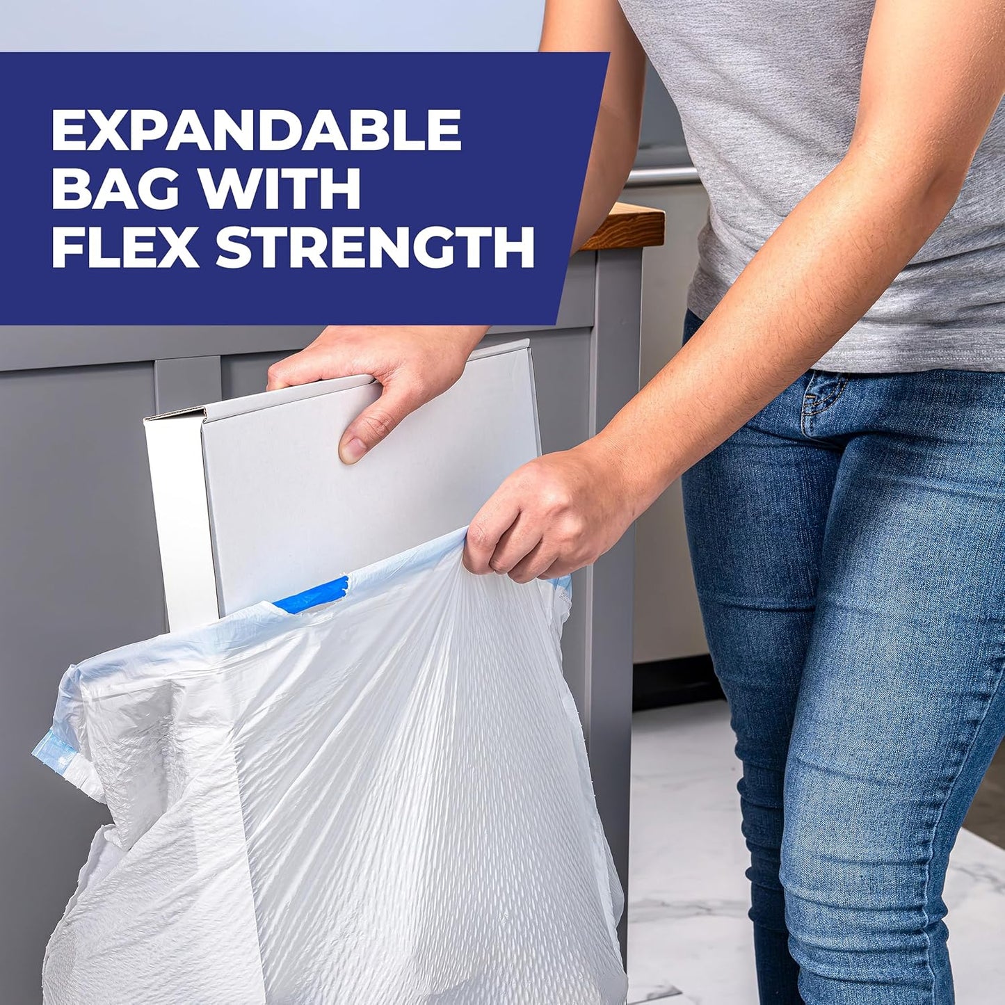 Hefty Ultra Strong 13 Gal Kitchen Trash Bags, White, Lavender Vanilla, 80ct | 13G Tall White Trash Bags with Drawstrings for Kitchen and Home Use, Resists Leaks, Punctures, Rips, Continuous Odor Control
