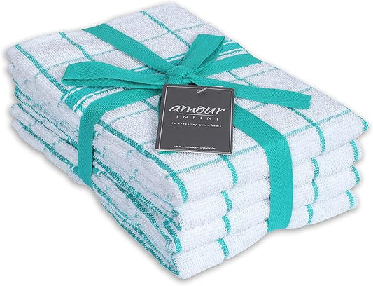 AMOUR INFINI Terry Cotton Kitchen Towels 4-Pack by AmourInfini