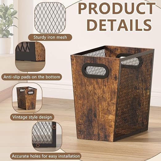 Piskyet Rustic Office Trash Can - Image 7