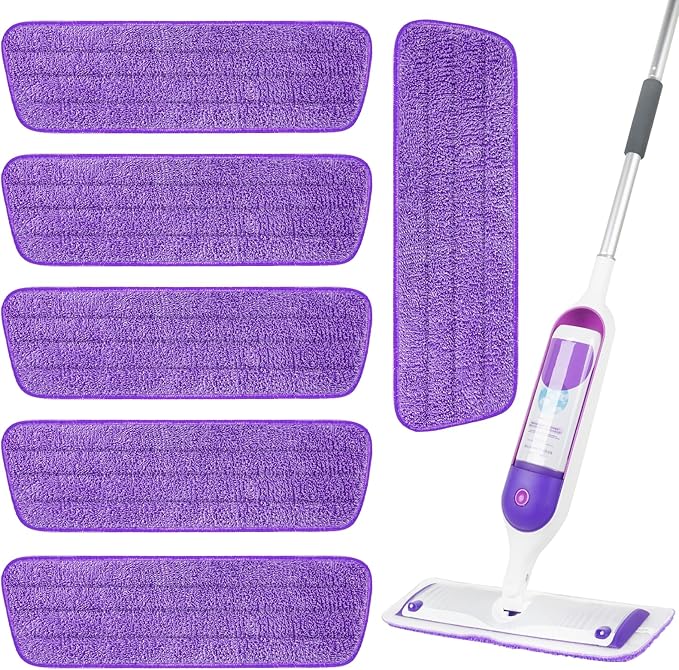 6 Pack Reusable Microfiber Mop Pads by ZEHRAI