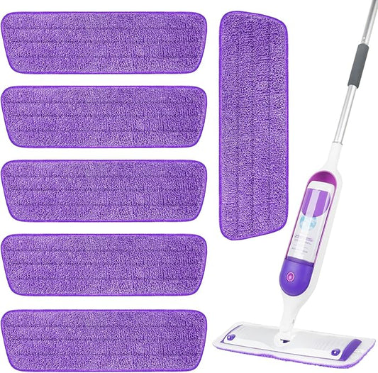 6 Pack Reusable Microfiber Mop Pads by ZEHRAI