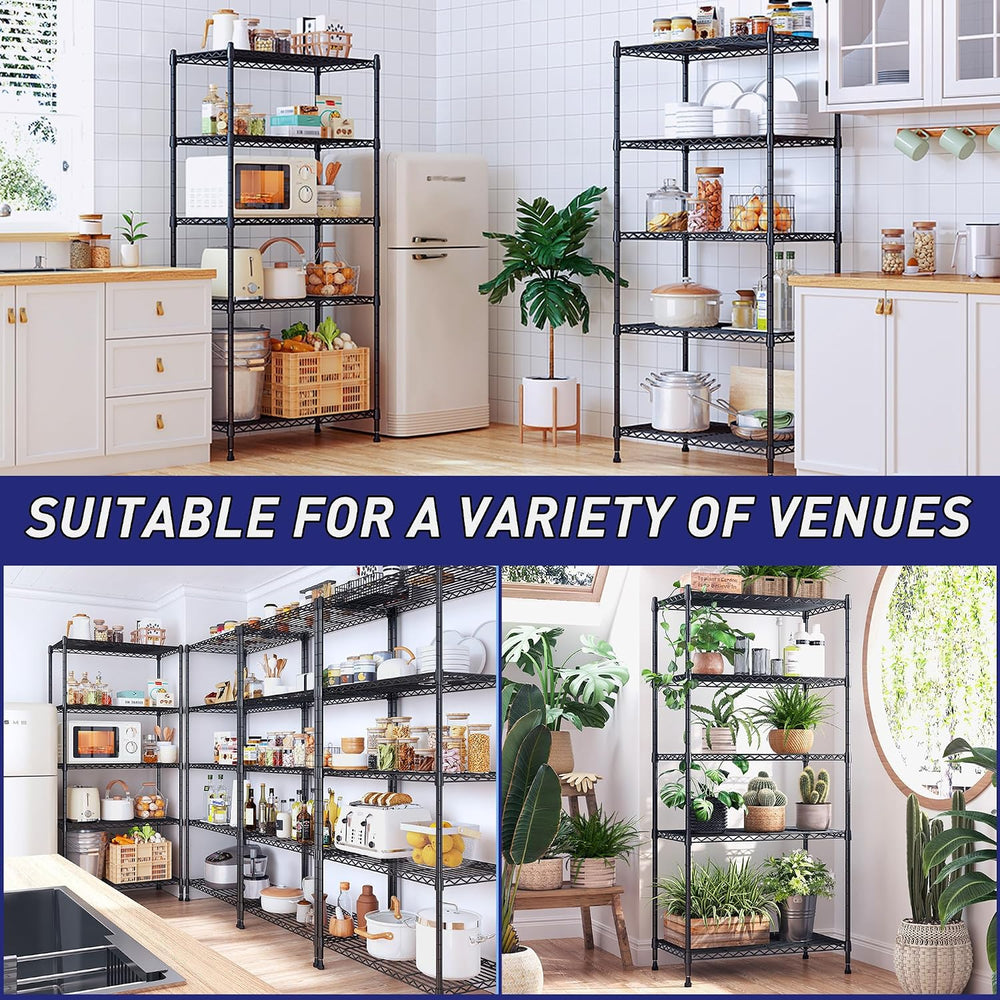 1010LBS Storage Shelves Adjustable Metal shelving Unit 5 Tier Wire Shelving, ...