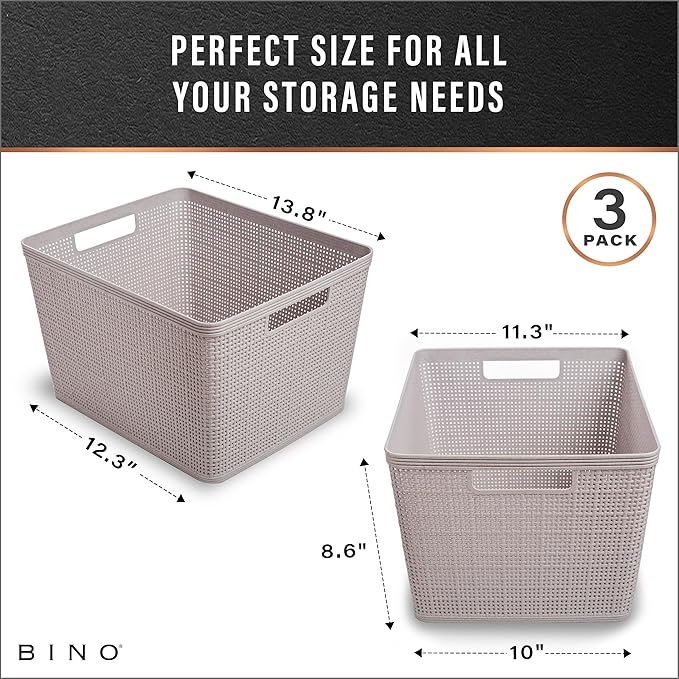 BINO | Woven Plastic Basket | Large, Space - Image 3