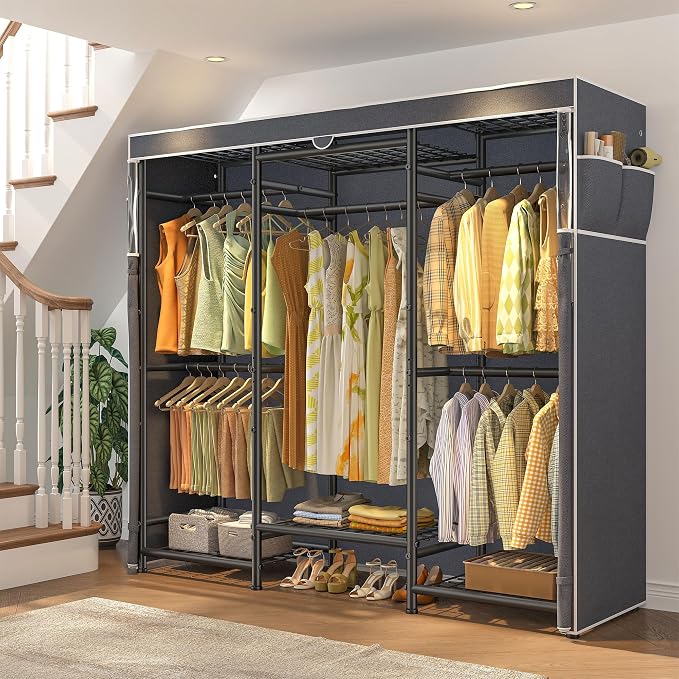 Raybee Clothes Rack with Cover Heavy Duty Clothing Racks - Image 8