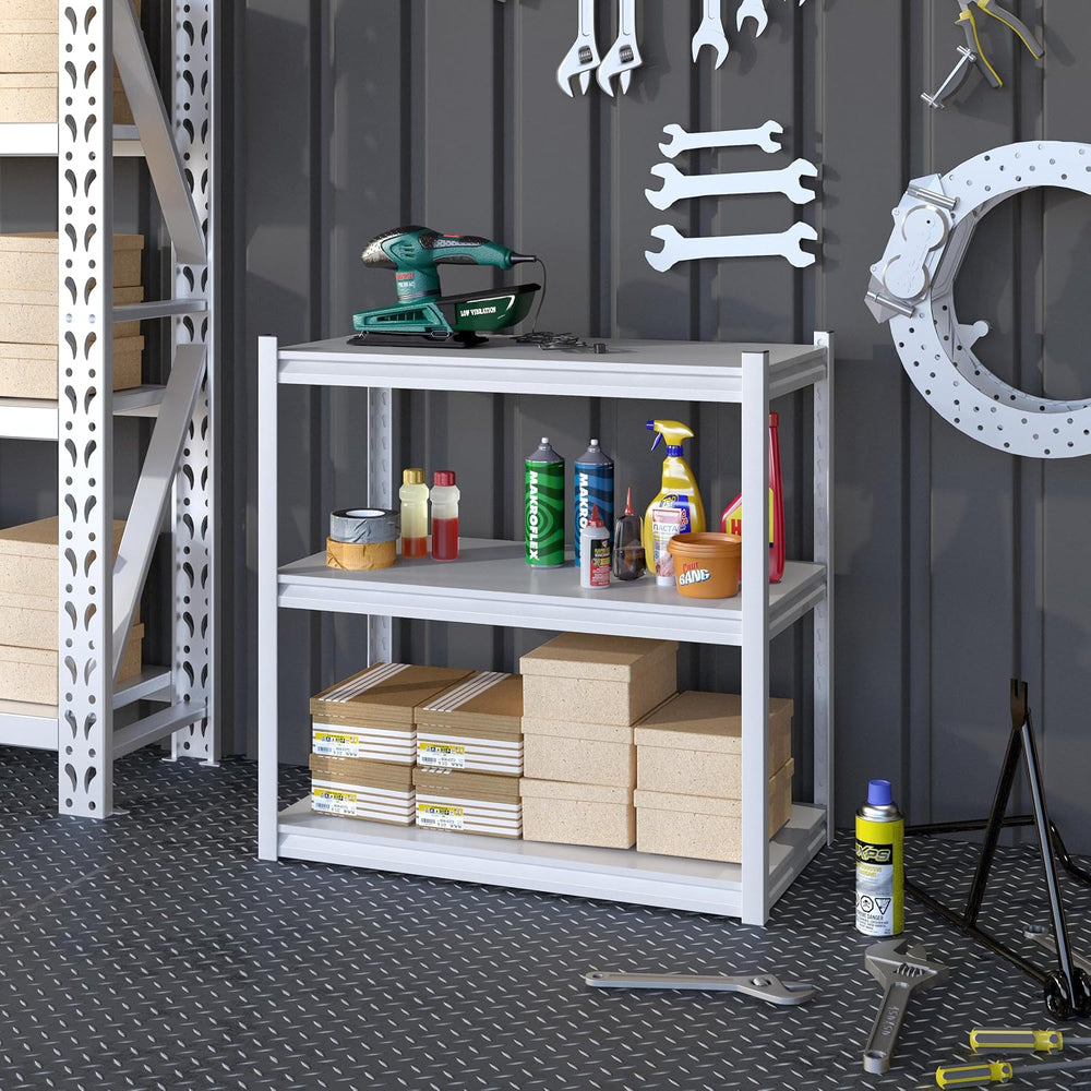 Garage Shelving Adjustable 3 Tier Heavy Duty Metal Storage Shelves Adjustable...