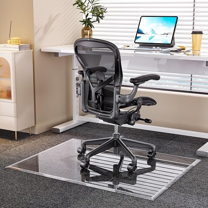 48“ x 36” Beveled Edge Glass Chair Mat by Whatssuitableisthebest