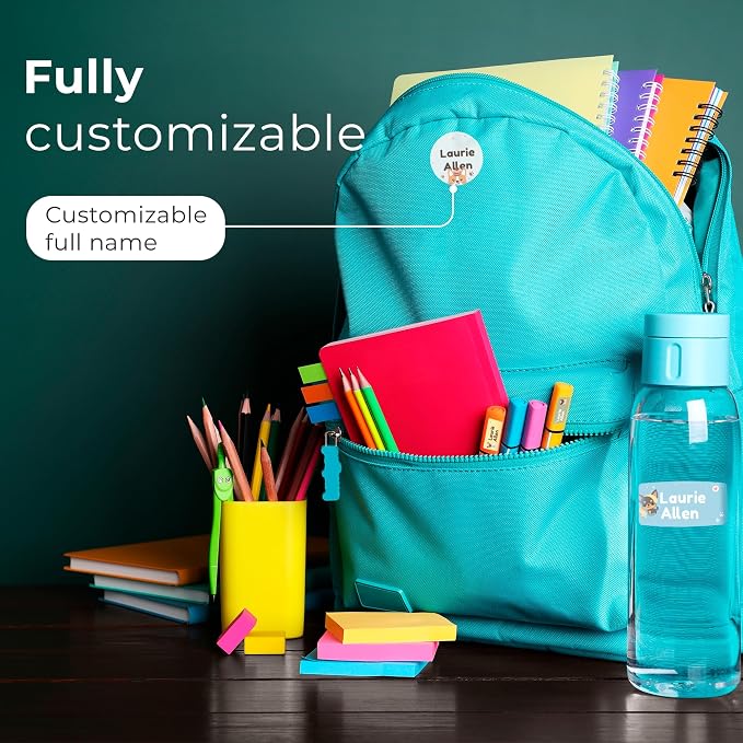 Personalized Name Tag Stickers for Kids | Dog Waterproof Labels for School - Image 3