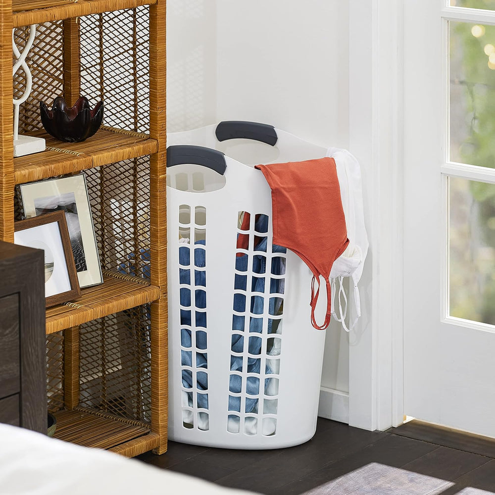Gracious Living Easy Carry Flex Hamper, Large 87.5 Liter Lightweight Plastic ...