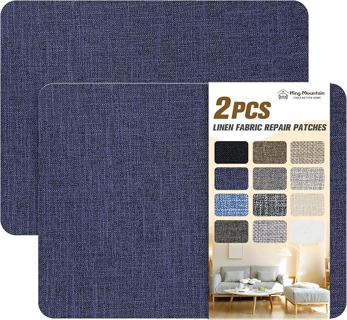 KING MOUNTAIN Fine Linen Repair Patches, Self-Adhesive Linen Fabric Patches by ForABetterHomeLife