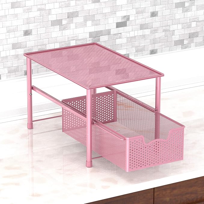 Simple Houseware Stackable Under Sink Cabinet Sliding Basket Organizer Drawer - Image 7