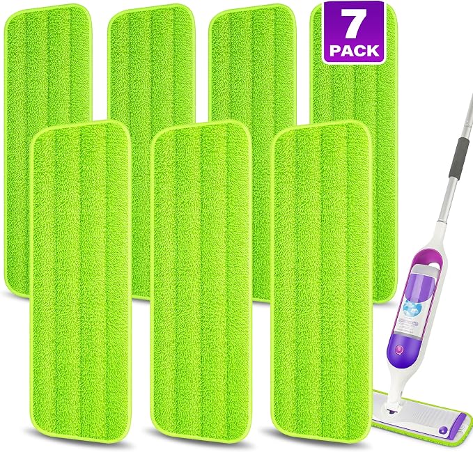 7 Count Reusable Microfiber Mop Pads by MEXERRIS
