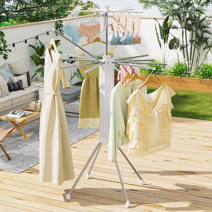 JOOM 4 Legs Double Layer Clothes Drying Rack, Garment Rack Portable and - Image 7