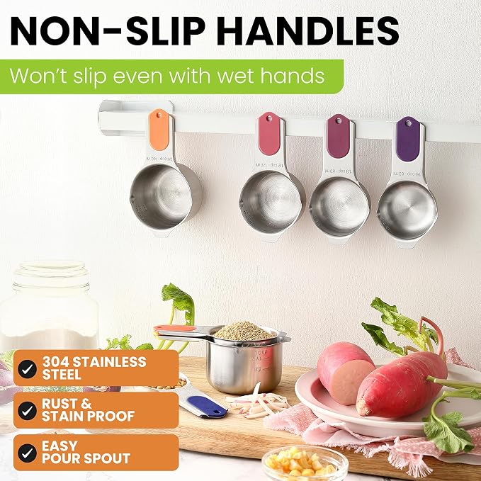 Spring Chef Magnetic Stainless Steel Measuring Cups, Kitchen Tools - Image 6