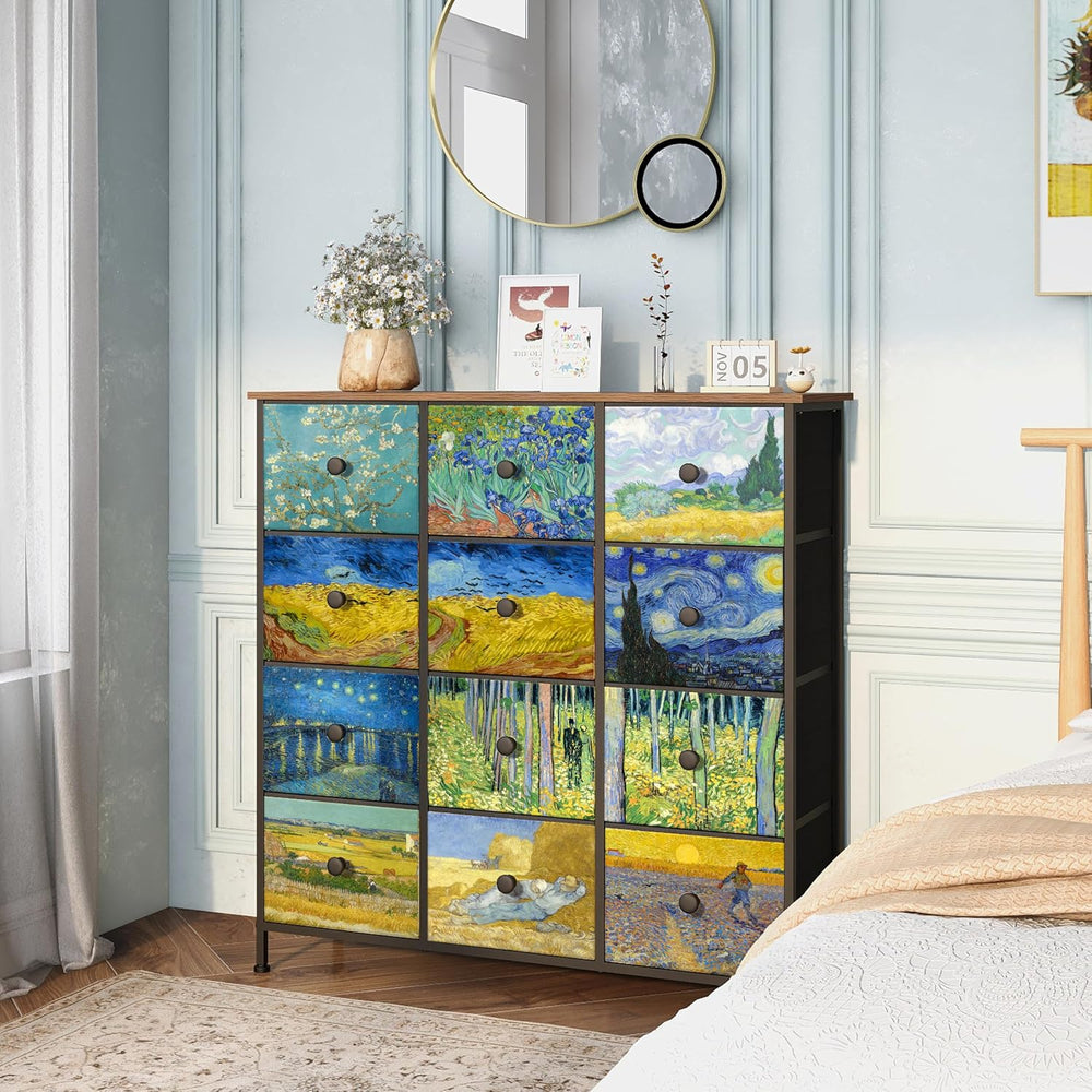 EXOTICA Dresser for Bedroom with 12 Drawers Tall Dresser & Chest of Drawe...