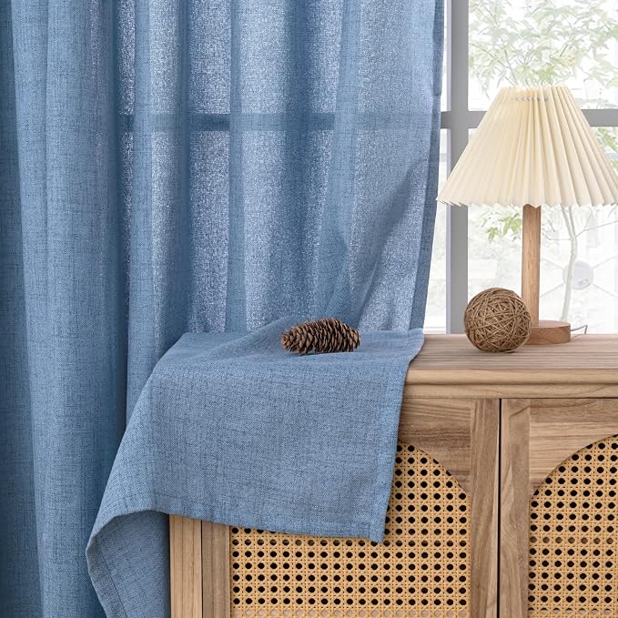 YoungsTex Denim Blue Linen Curtains 72 Inch Length - Image 7