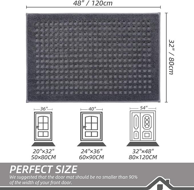BEQHAUSE Waffle Door Mats Indoor 32"x48", Dog Mat - Image 2