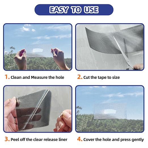 KING MOUNTAIN Black Window Screen Repair Tape, 3inX15FT Heavy Duty Screen - Image 5